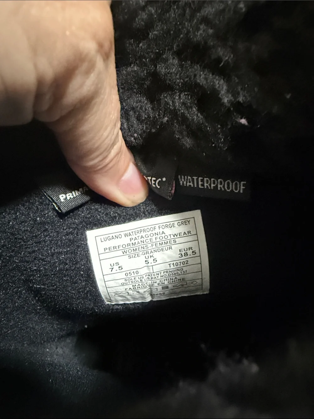Patagonia Gray Suede Shearling-Trim Winter Boots
